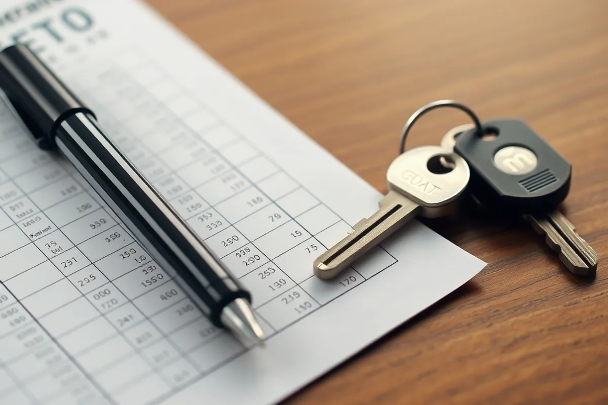 Seller and agent reviewing a net sheet and closing documents at a dining table